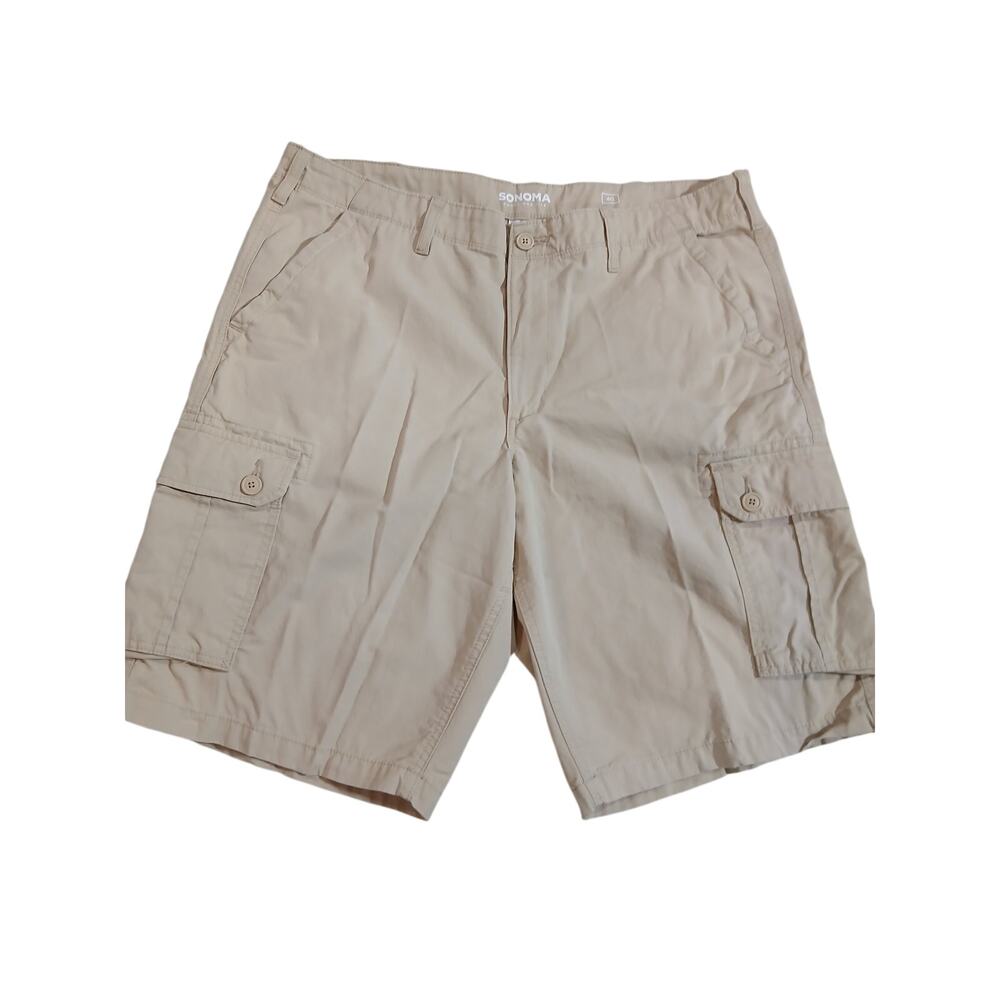 Sonoma Men's Cargo Shorts Size 40 Khaki 100 Cott - Picture 2 of 8